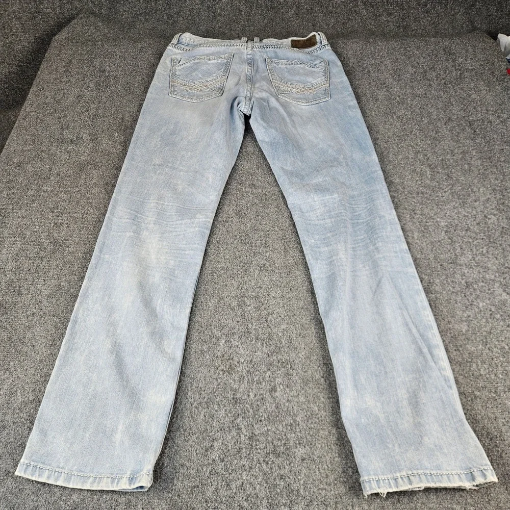BKE Ryan Straight Leg Light Wash Denim Jeans Mens 34R Blue Cotton Blend